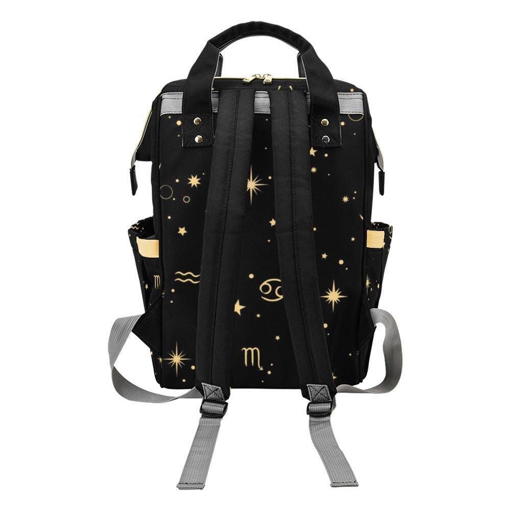 Celestial Diaper Backpack, Zodiac Baby Travel Bag, Moon Star Mom Backpack