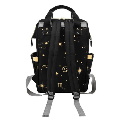 Celestial Diaper Backpack, Zodiac Baby Travel Bag, Moon Star Mom Backpack
