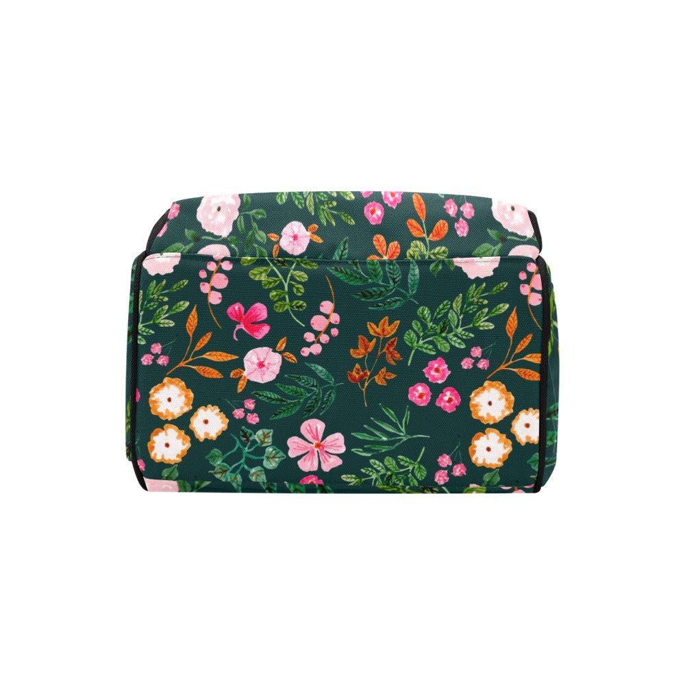 Floral Mom Backpack, Botanical Diaper Bag, Garden Stroller Organizer