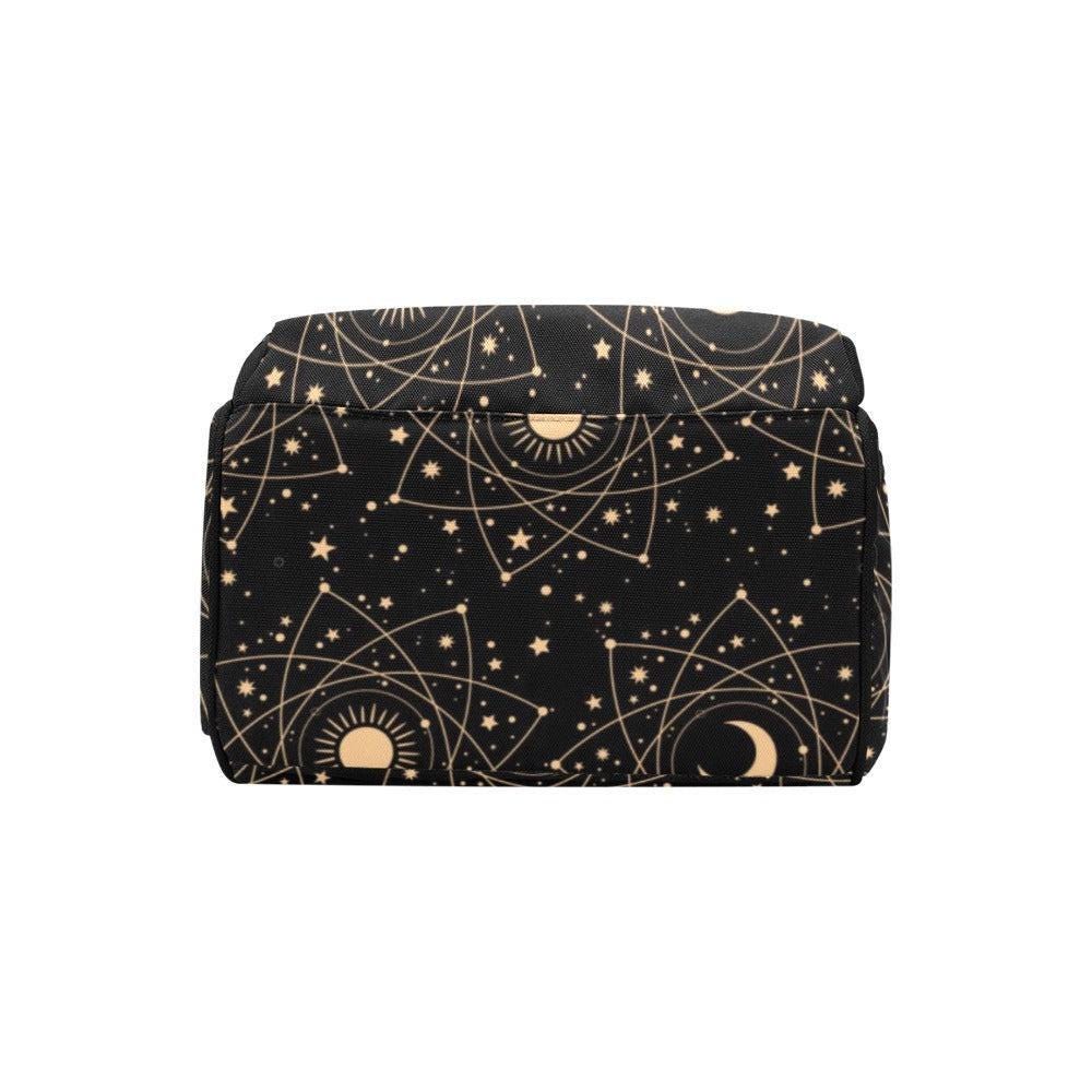 Celestial Diaper Bag Backpack, Sun Moon Baby Travel Bag, Mom Backpack Organizer
