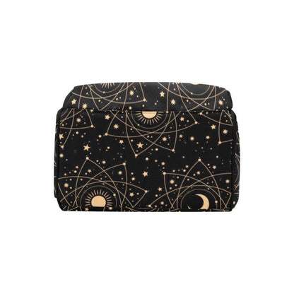 Celestial Diaper Bag Backpack, Sun Moon Baby Travel Bag, Mom Backpack Organizer
