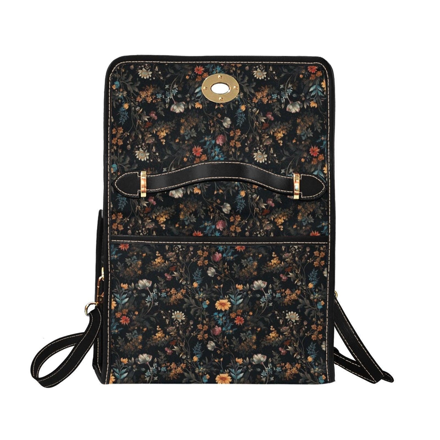 Wildflower Field Bag, Botanical Floral Satchel, Dark Cottagecore, Witchy Autumn Accessory