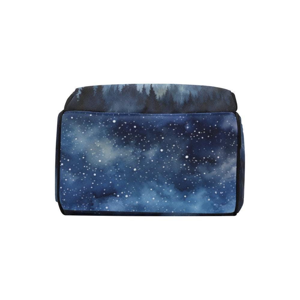 Mountain Diaper Bag Backpack with Night Sky Print, Woodland Baby Bag, Mom Backpack