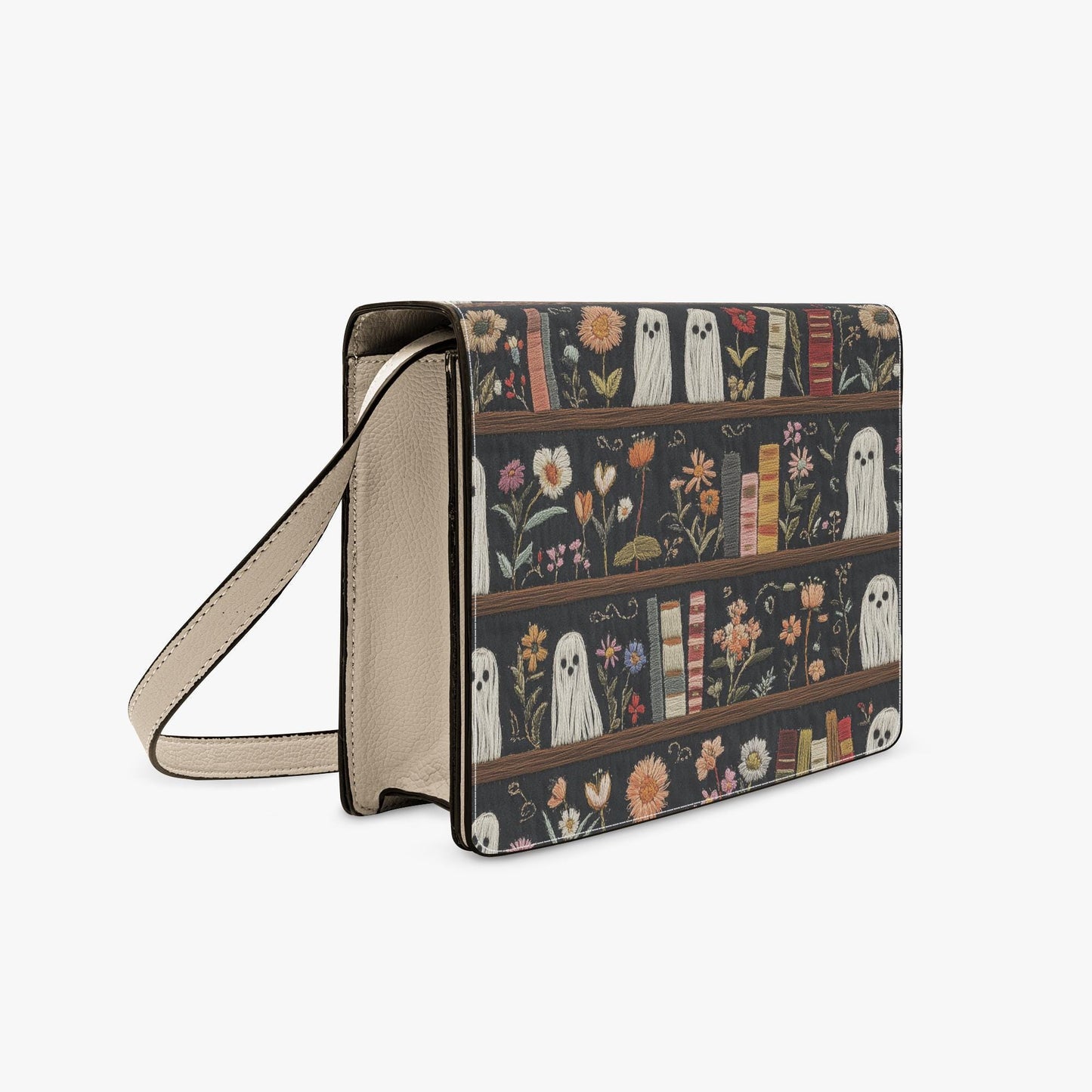 Bookish Crossbody Bag, Literary Ghost Purse, Cottage Gothic Librarian Gift