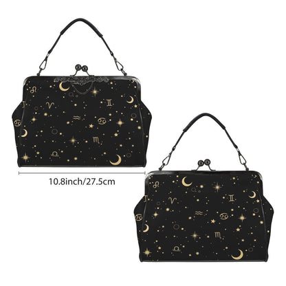 Zodiac Constellation Handbag: Celestial Witchy Clasp Purse