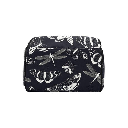 Black & White Moths Backpack, Witchy Diaper Bag, Enchanted School Satchel, Mystical Tote
