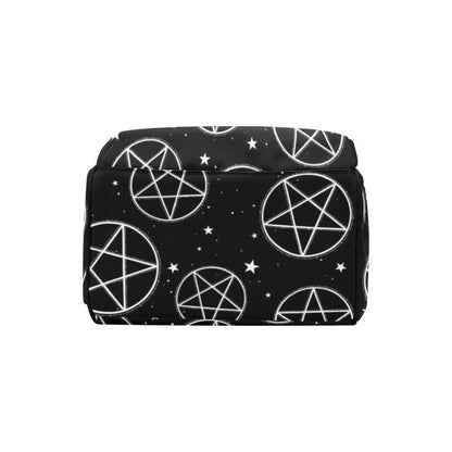 Pentagram Stars Backpack, Celestial Witchy Diaper Bag, Occult School Travel Tote