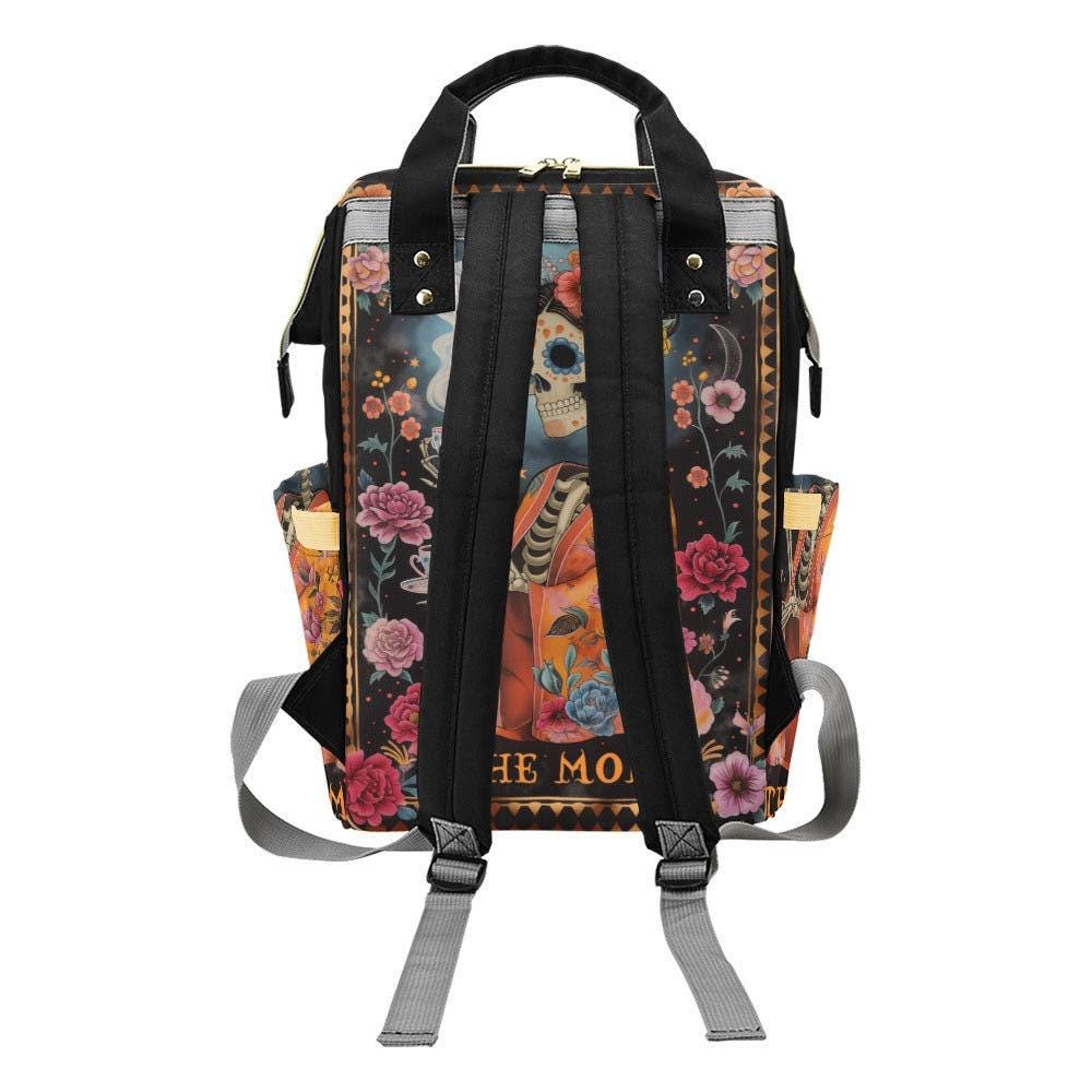 Skeleton Tea Mom Backpack, Witchy Halloween Diaper Bag, Spooky Skull Tote, Enchanted Travel Bag