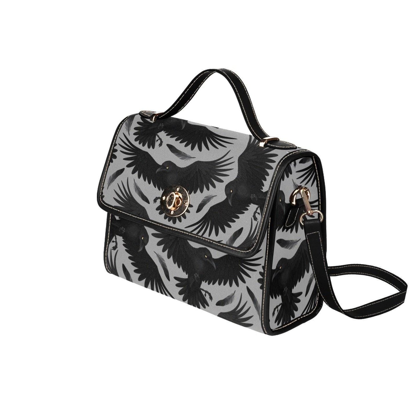 Raven Handbag, Gothic Top Handle Purse, Dark Academia Crow Bag, Witchy Statement Bag