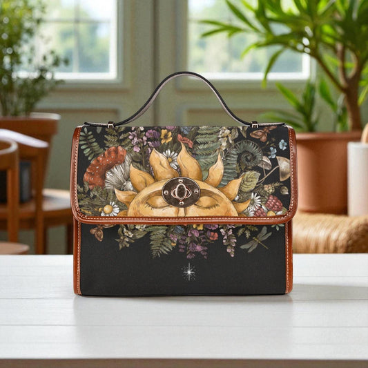 Celestial Sun Purse, Botanical Satchel Bag, Cottagecore Woodland Handbag, Boho Nature Gift