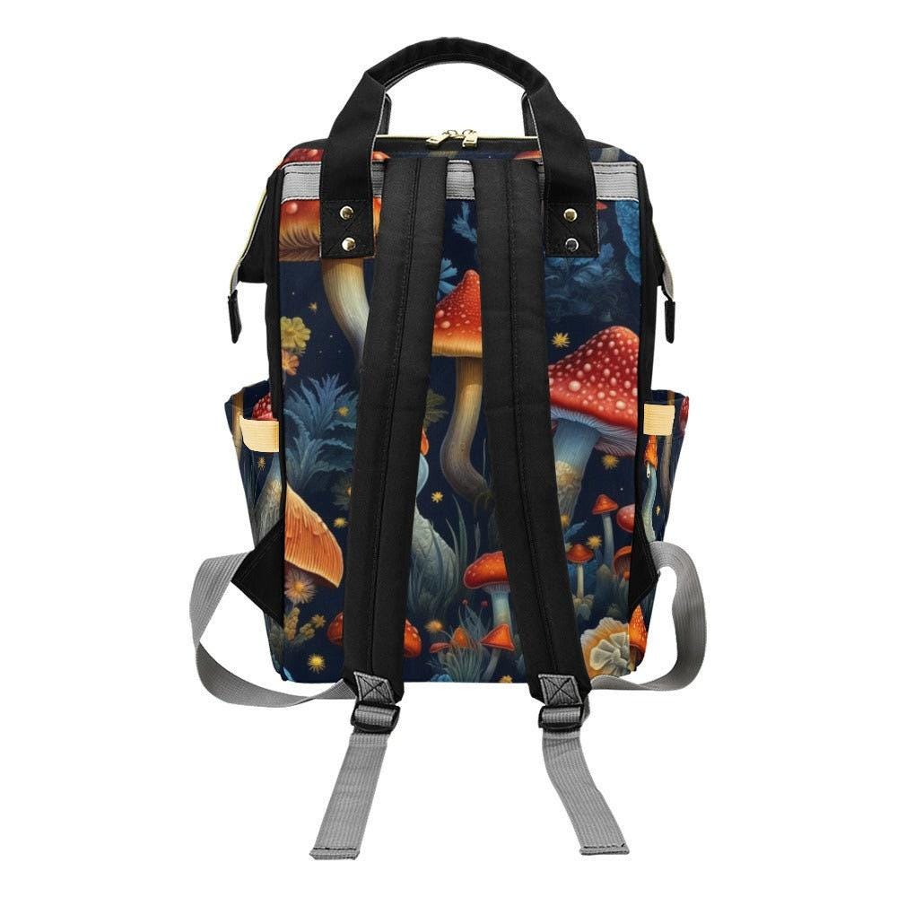 Navy Mushroom Forest Diaper Backpack