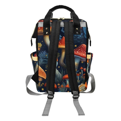 Navy Mushroom Forest Diaper Backpack