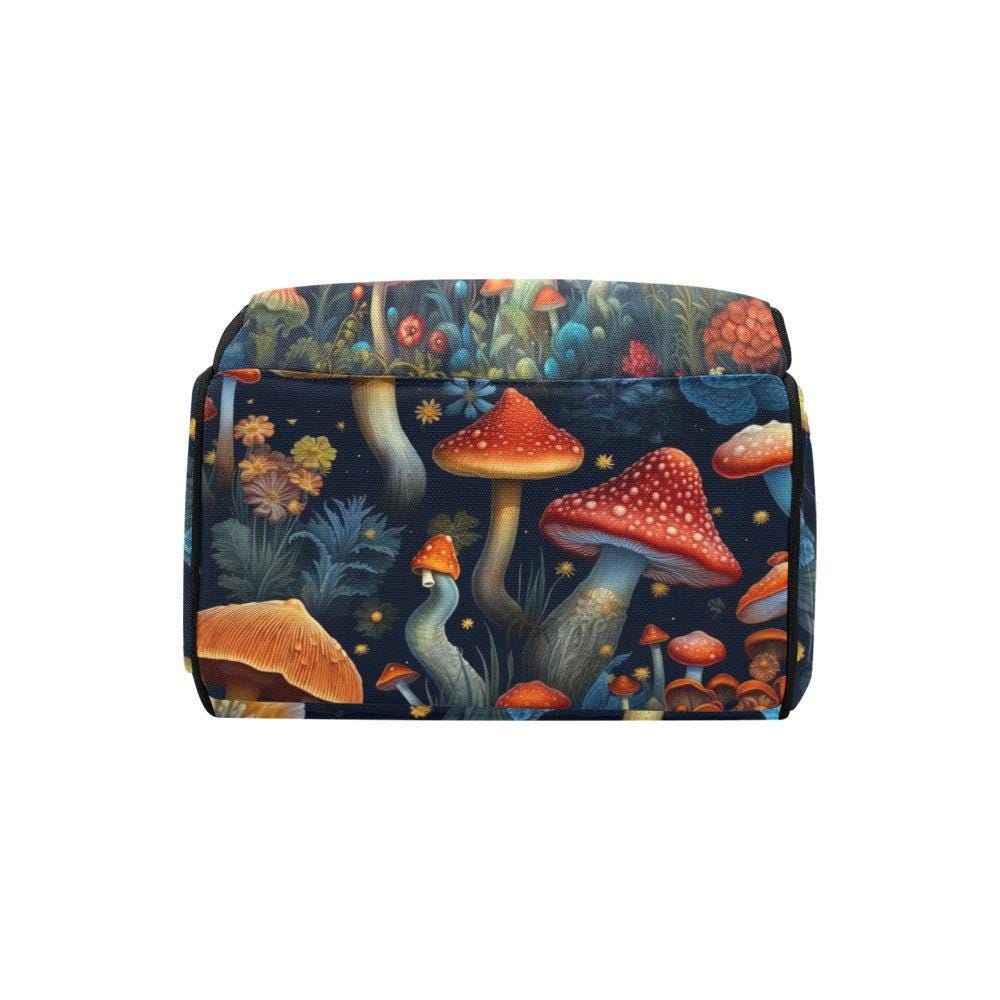 Navy Mushroom Forest Diaper Backpack