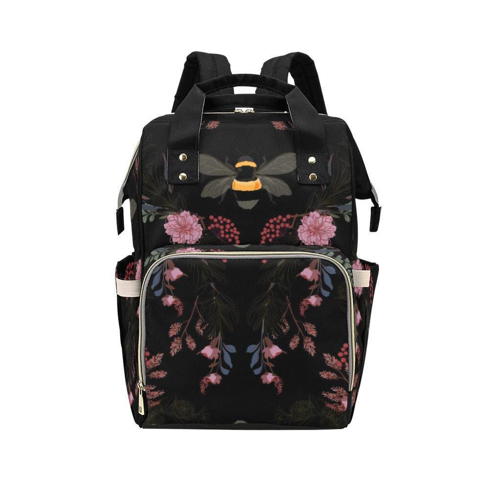 Bumblebee Floral Diaper Bag, Enchanted Garden Backpack, Botanical Baby Travel Bag