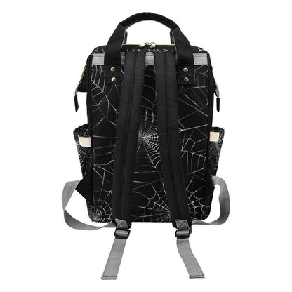Spiderweb Occult Diaper Backpack, Creepy Cute Goth Baby Bag, Witchy Mom Gear