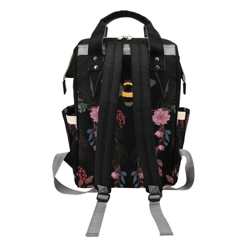 Bumblebee Floral Diaper Bag, Enchanted Garden Backpack, Botanical Baby Travel Bag