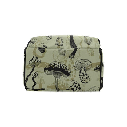 Mushroom Diaper Backpack, Woodland Baby Travel Bag, Sage Green Mom Bag