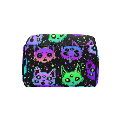 Diaper bag backpack with neon cats, mom travel bag, baby organizer backpack