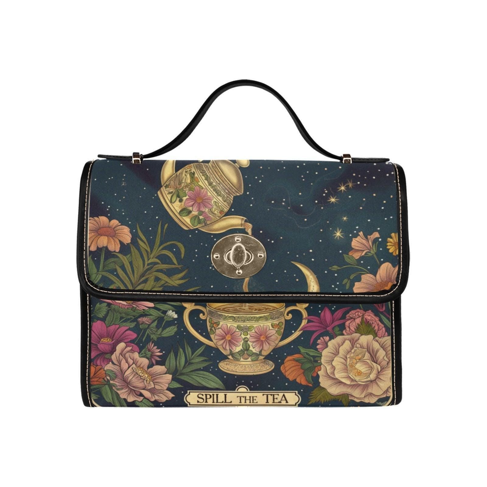 Whimsical Tea Party Purse – 'Spill the Tea' Teapot & Floral Print