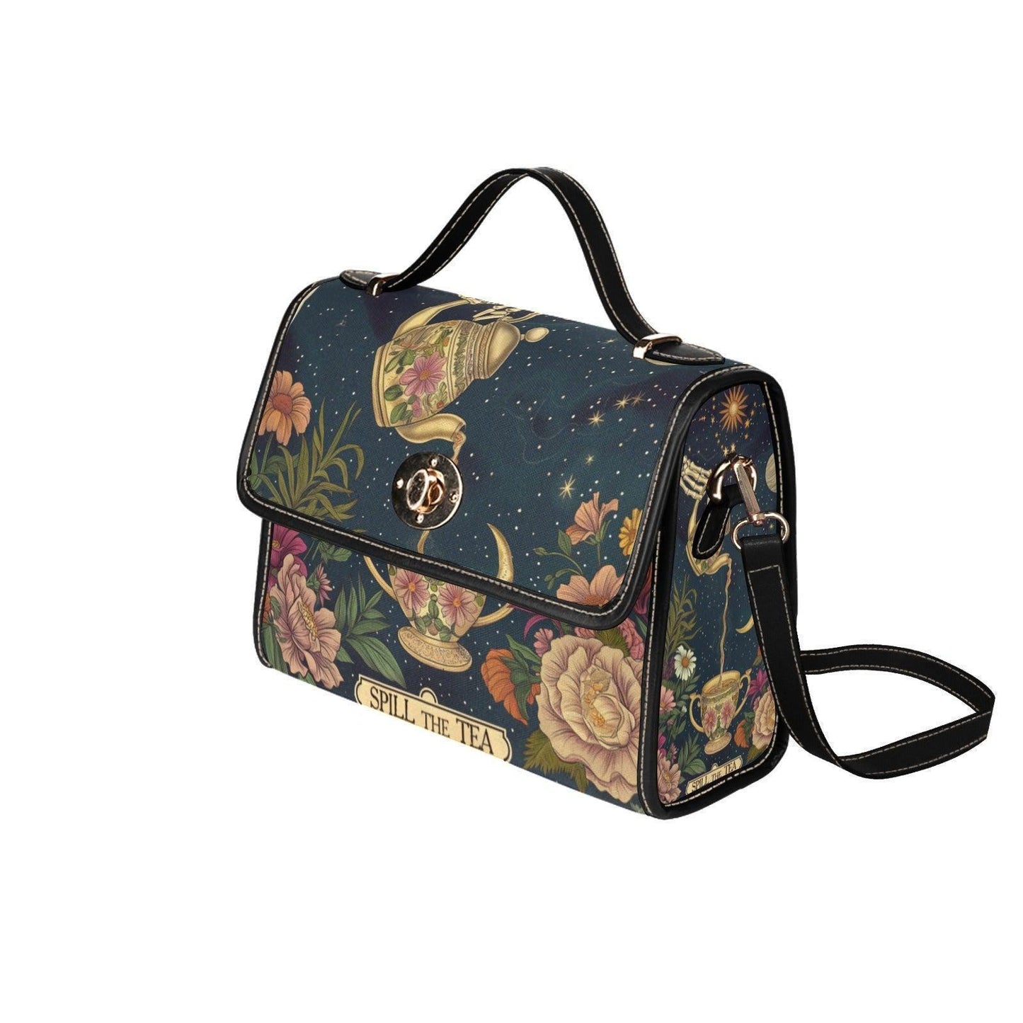 Whimsical Tea Party Purse – 'Spill the Tea' Teapot & Floral Print