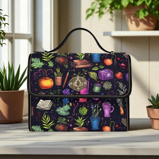 Witch garden crossbody, potion jar handbag, herbal spell purse, mystical cottagecore satchel, witchcore aesthetic bag, plants potions purse
