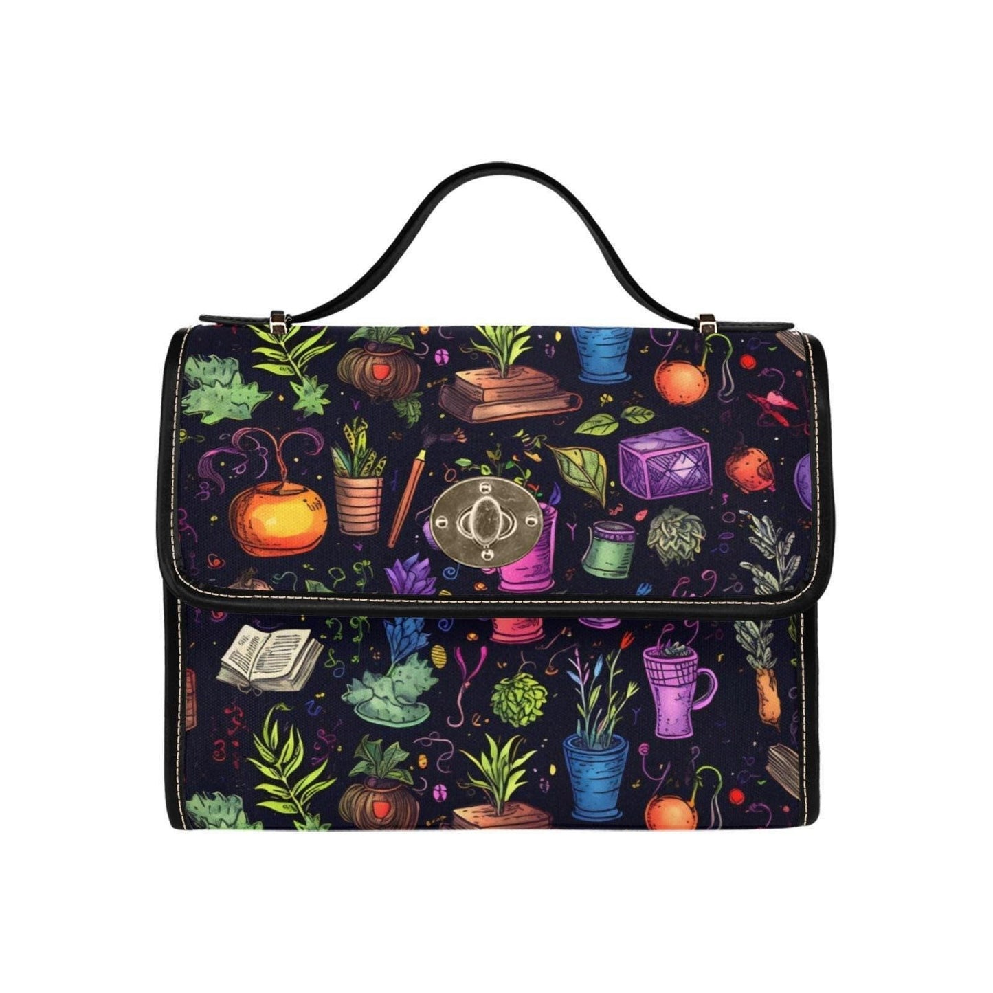 Witch garden crossbody, potion jar handbag, herbal spell purse, mystical cottagecore satchel, witchcore aesthetic bag, plants potions purse