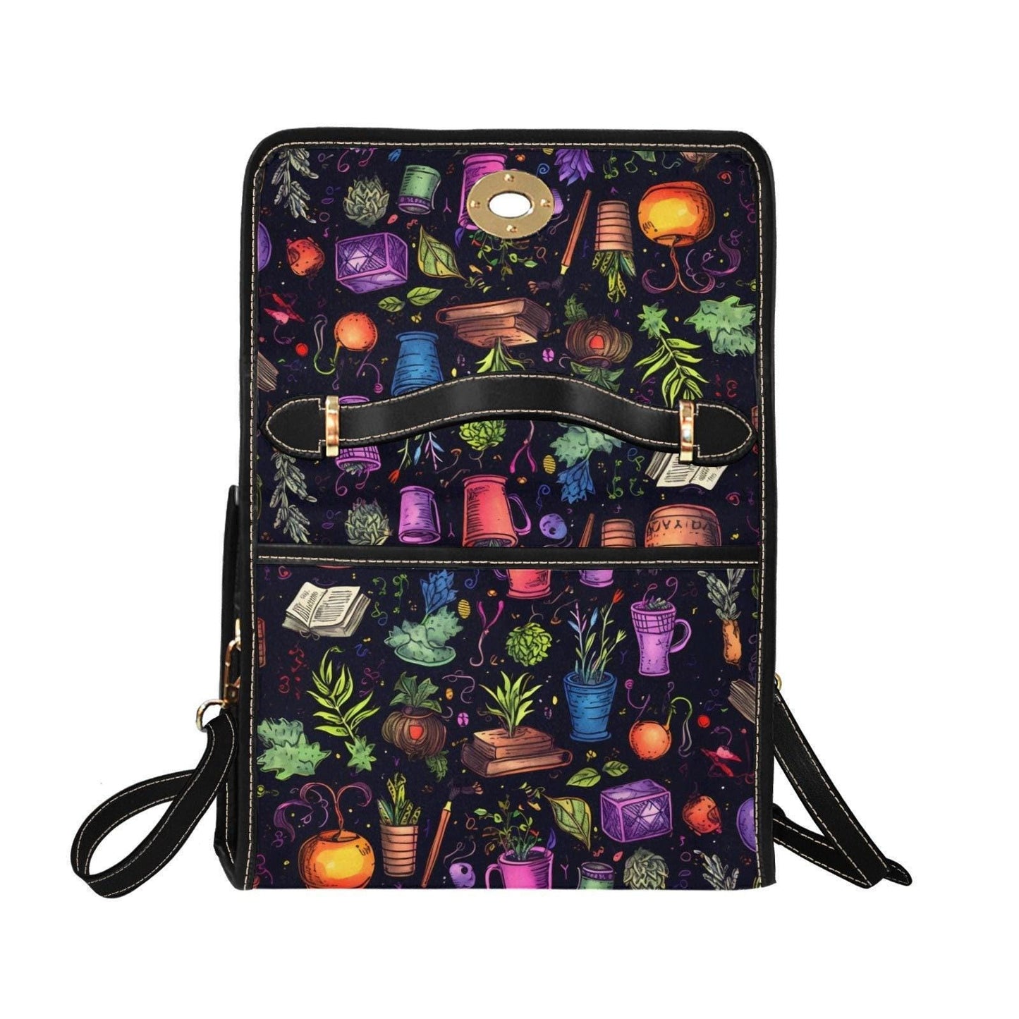Witch garden crossbody, potion jar handbag, herbal spell purse, mystical cottagecore satchel, witchcore aesthetic bag, plants potions purse