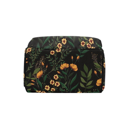 Dark Floral Diaper Backpack, Witchy Botanical Baby Travel Organizer, Cottagecore Mom Bag