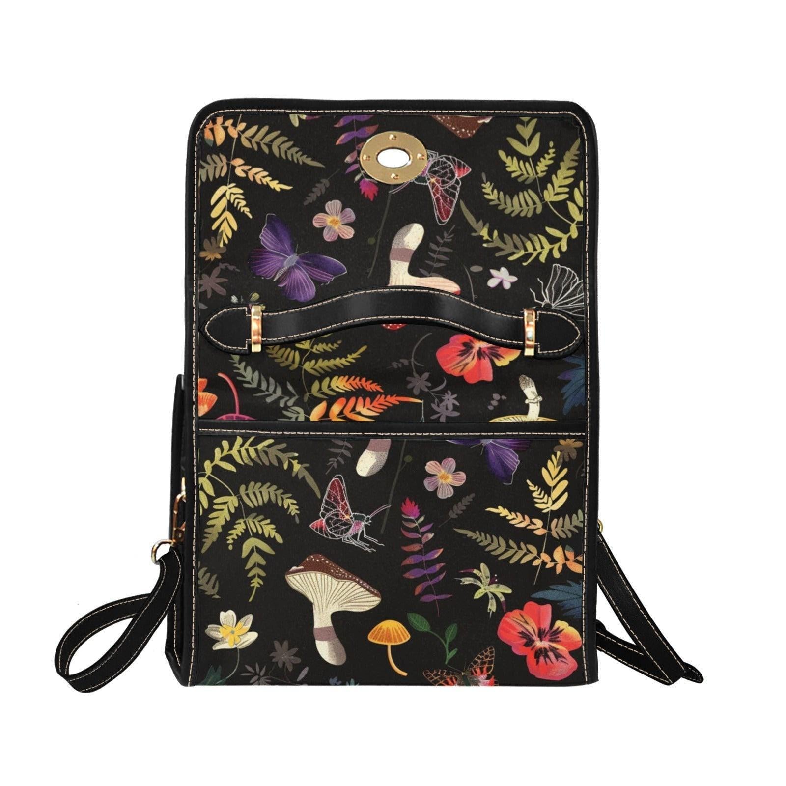 Midnight Butterfly Bag, Witchcore Crossbody Satchel For Moms, Dark Fairycore Diaper Purse, Celestial Insect Print Tote, Goth Gift Idea