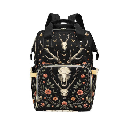 Western Diaper Bag Backpack, Boho Deer Skull Baby Bag, Stroller Organizer