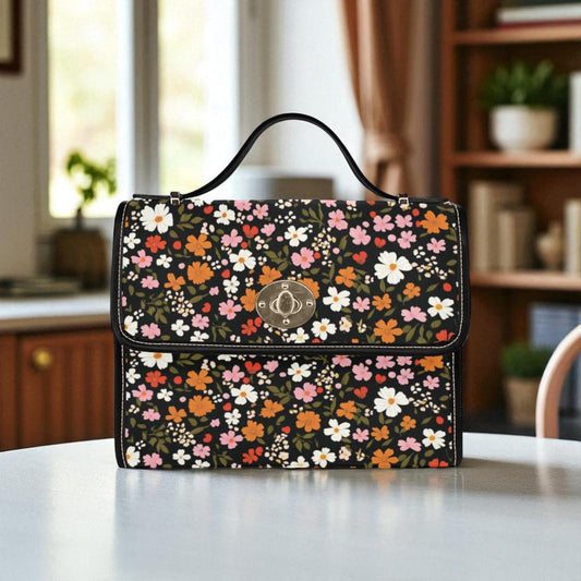 Whimsical Floral Cottagecore Purse, Retro Garden Print Bag, Soft Girl Spring Crossbody, Naturecore Flower Lover Handbag, Pastel Picnic Gift