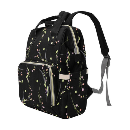 Floral Branch Backpack, Botanical Diaper Bag, Cute Mom Backpack, Nature Inspired Baby Bag Gift, Elegant Nursery Backpack for Stylish Moms