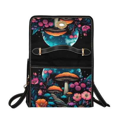 Glow Mushroom Bag, Fairycore Crossbody Purse, Celestial Forest Print, Witchy Garden Tote
