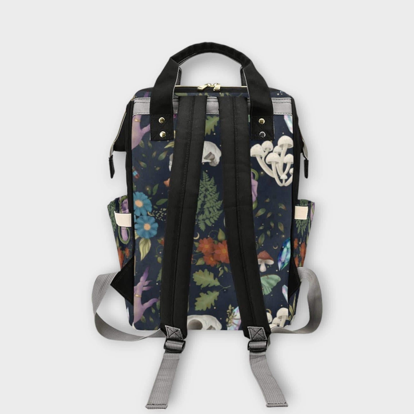 Woodland Diaper Bag Backpack, Cottagecore Baby Travel Bag, Mushroom Mom Pack, Forest Nursery Bag