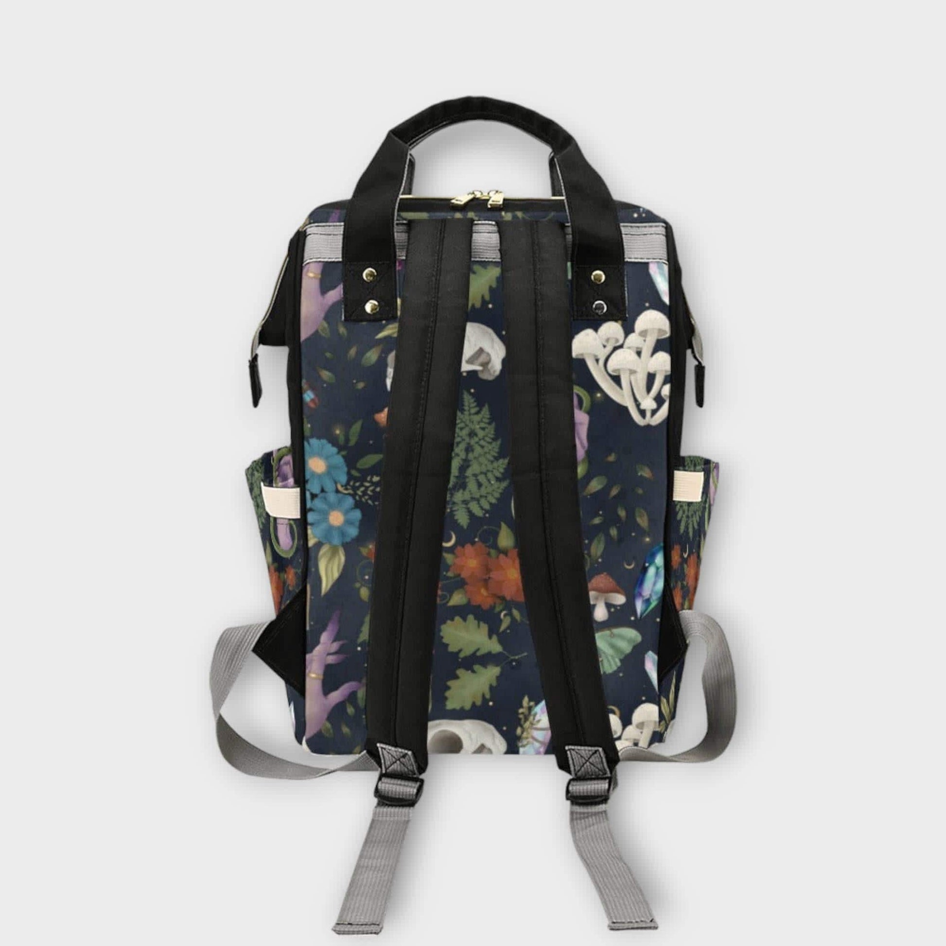 Woodland Diaper Bag Backpack, Cottagecore Baby Travel Bag, Mushroom Mom Pack, Forest Nursery Bag
