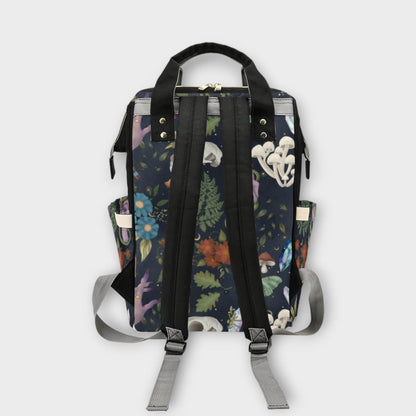 Woodland Diaper Bag Backpack, Cottagecore Baby Travel Bag, Mushroom Mom Pack