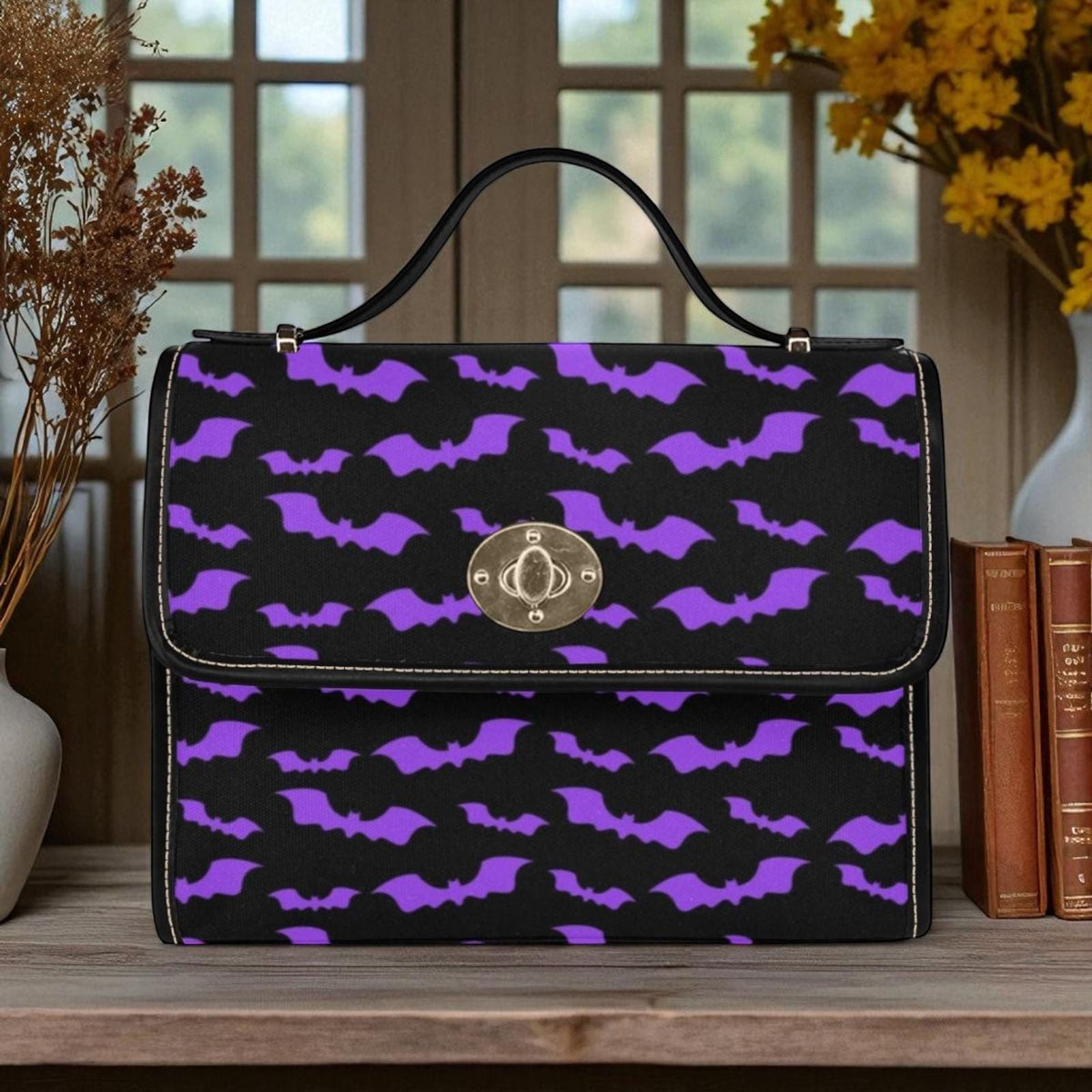 Purple Bats Diaper Backpack, Goth Mom Baby Bag, Spooky Organizer Gift Idea