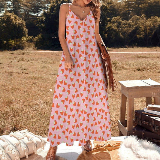 Hibiscus Maxi Dress, Tropical Spaghetti Strap Sundress, Blue Beach Vacation Outfit