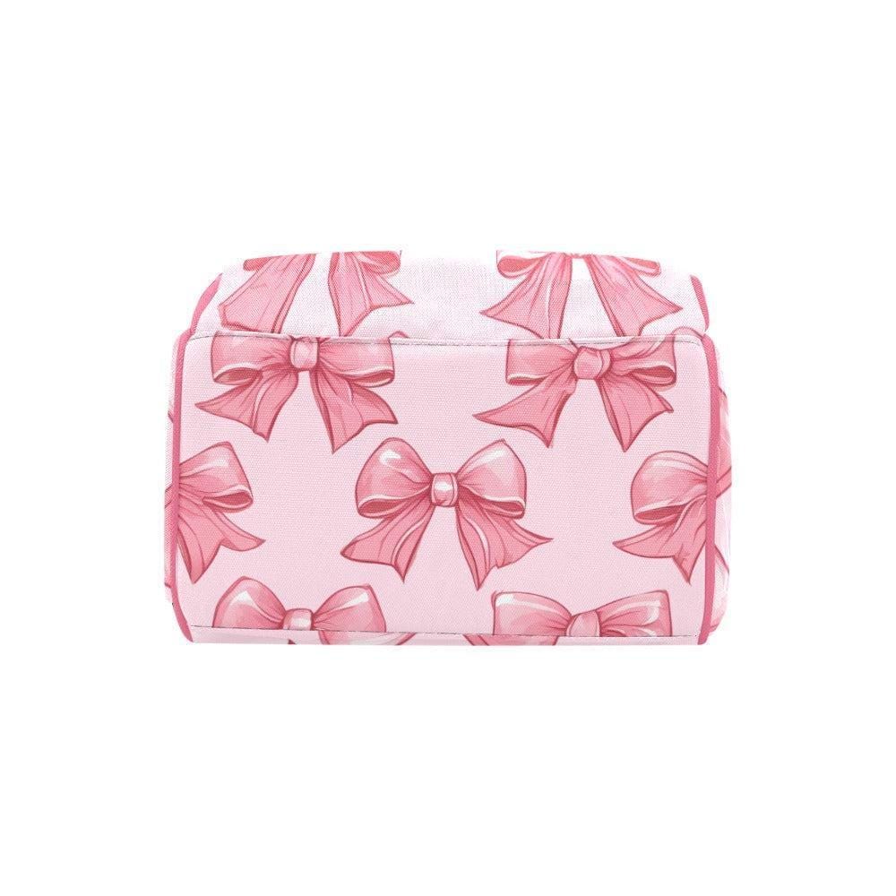 Bow Diaper Backpack, Pink Mom Backpack, Baby Travel Bag, Nursery Organizer
