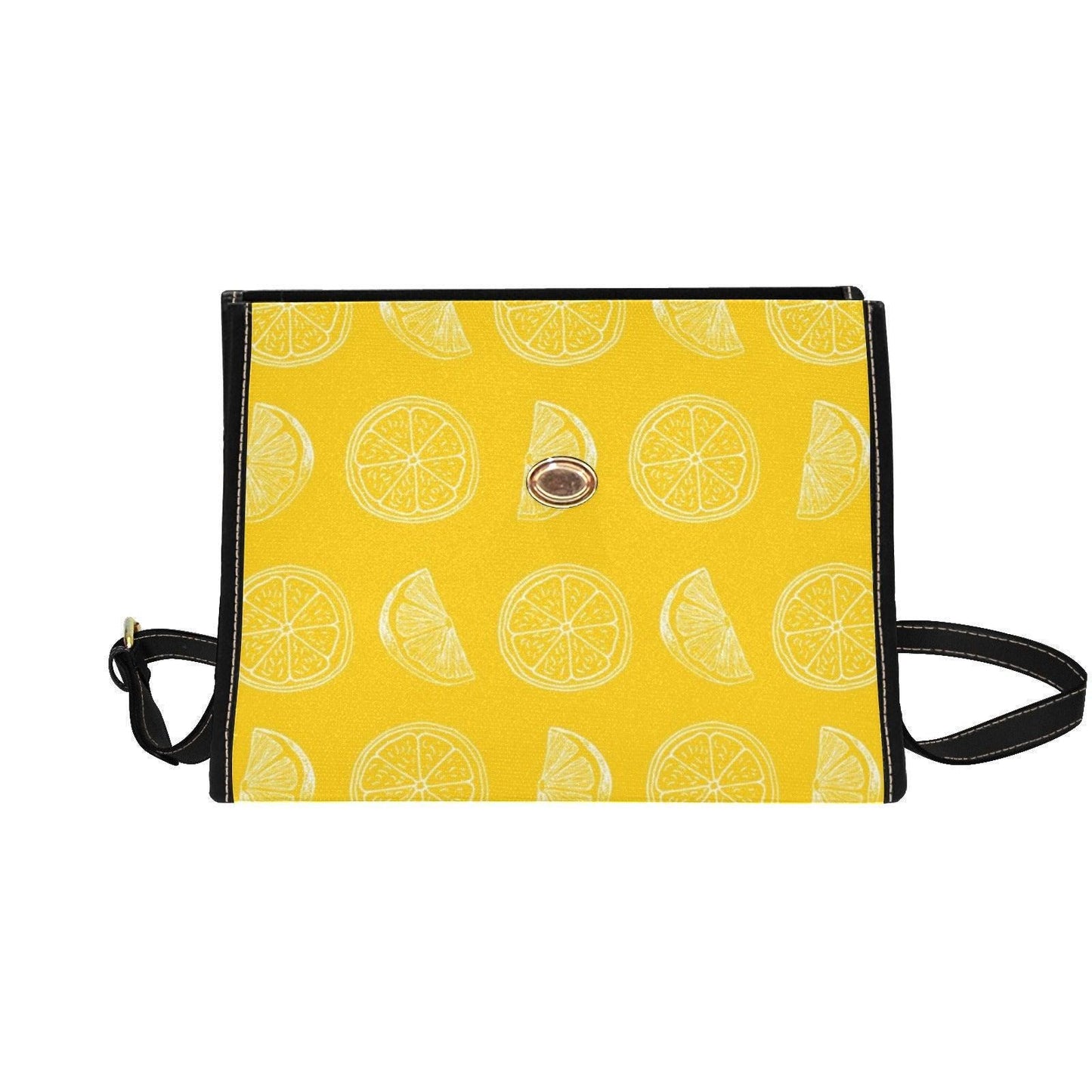 Citrus Lemon Pattern, Summer Fruit Print, Bright Yellow Bag, Cute Crossbody Purse, Tropical Style Gift, Playful Accessory,Fresh Fruit Design
