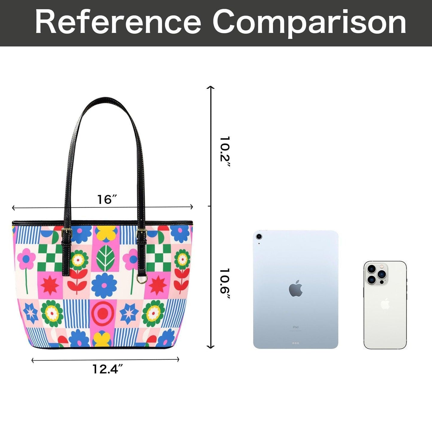 Retro Floral Beach Tote Bag Colorful Geometric Shoulder Bag Summer Poolside Carryall