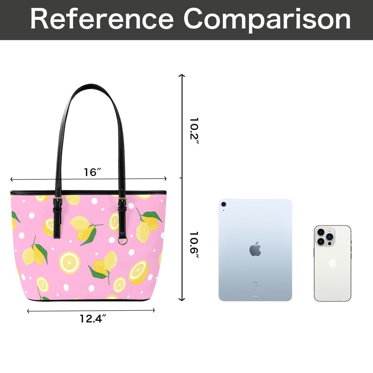 Pink Lemon Tote Bag Citrus Shopper Purse Fruit Market Carryall