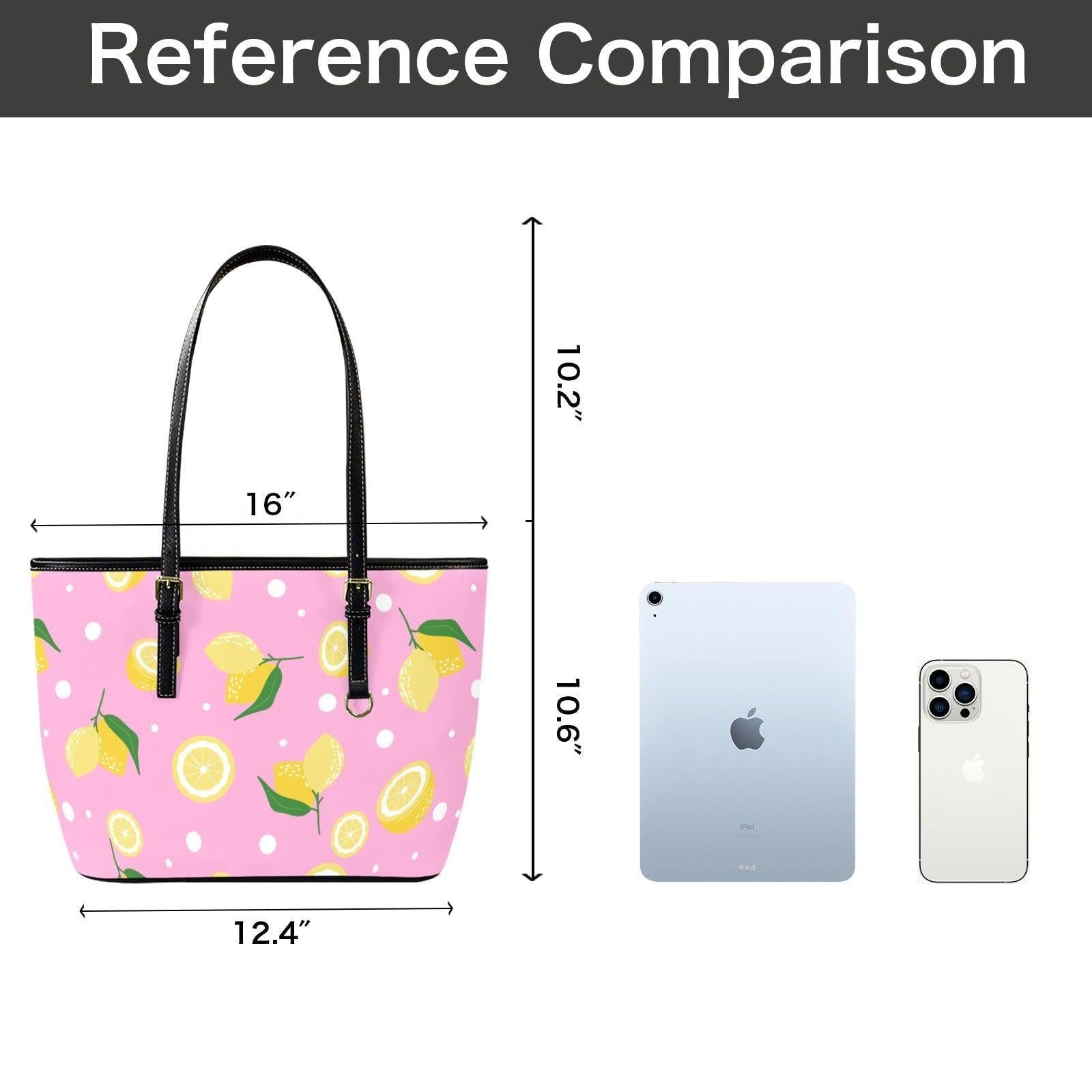 Pink Lemon Tote Bag Citrus Shopper Purse Fruit Market Carryall