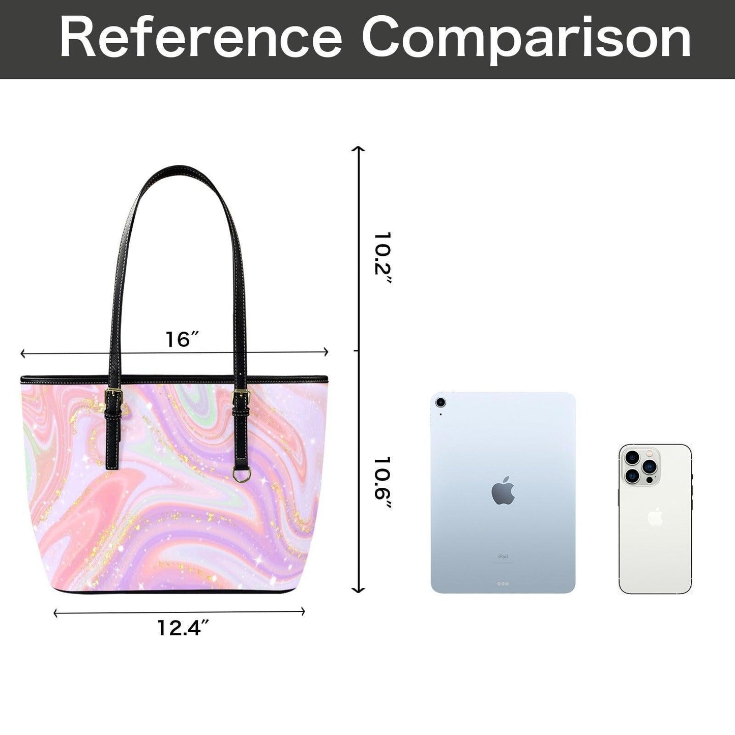 Pink Marble Shopper Tote, Abstract Swirl Handbag, Soft Glam Statement Purse