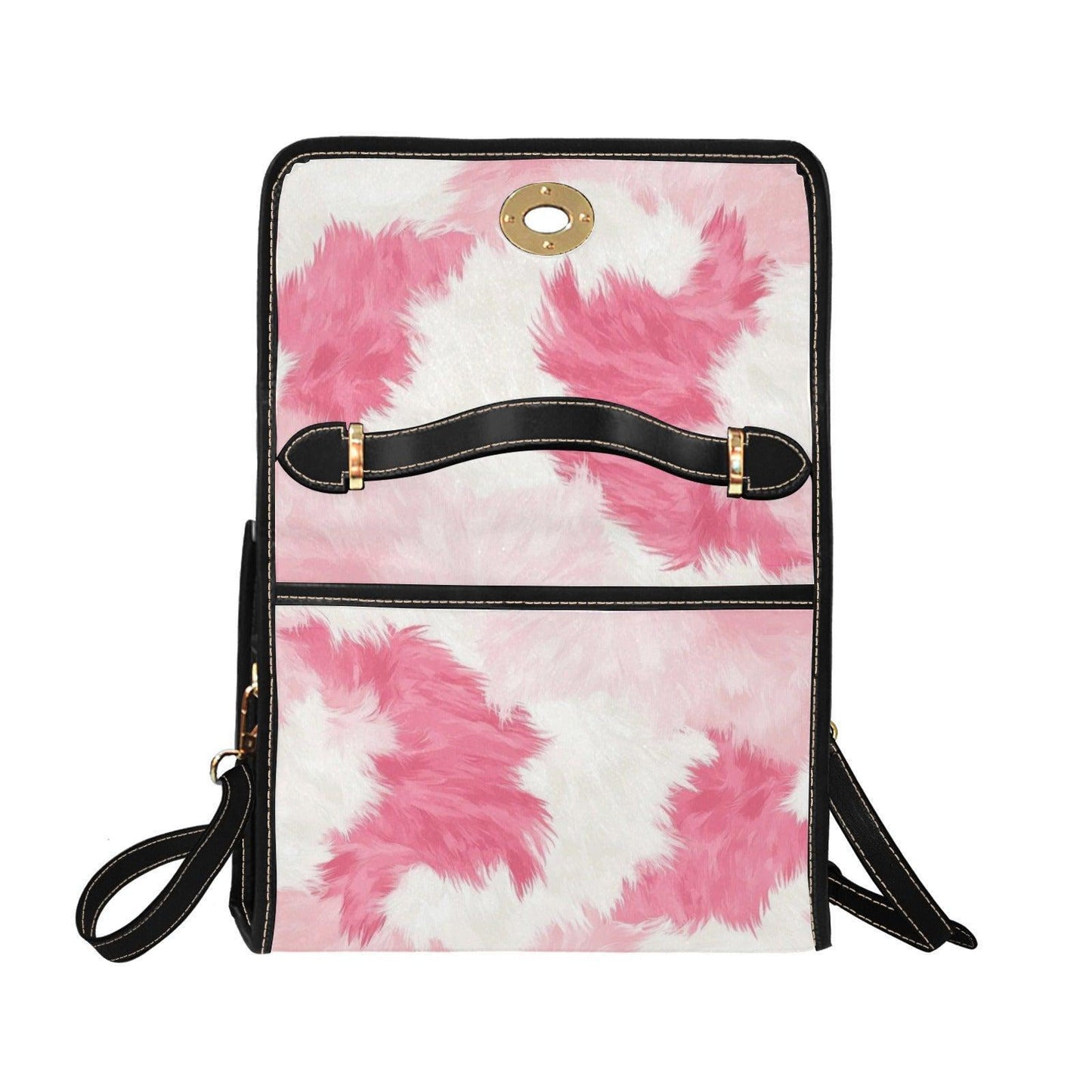 Pink Cow Print Satchel Purse Western Crossbody Handbag Y2K Girly Statement Bag