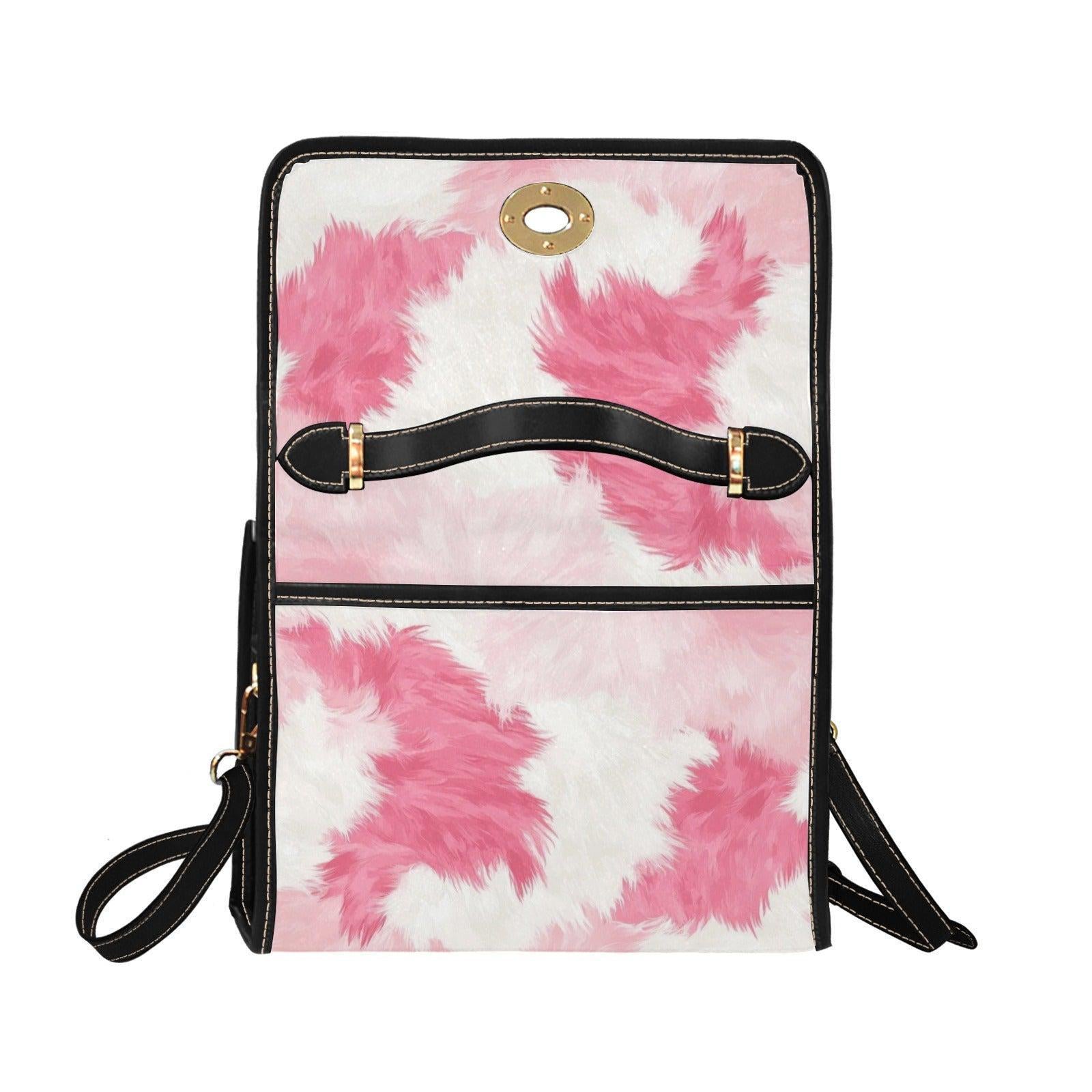 Pink Cow Print Satchel Purse Western Crossbody Handbag Y2K Girly Statement Bag