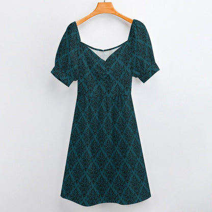 Teal Damask Dress
