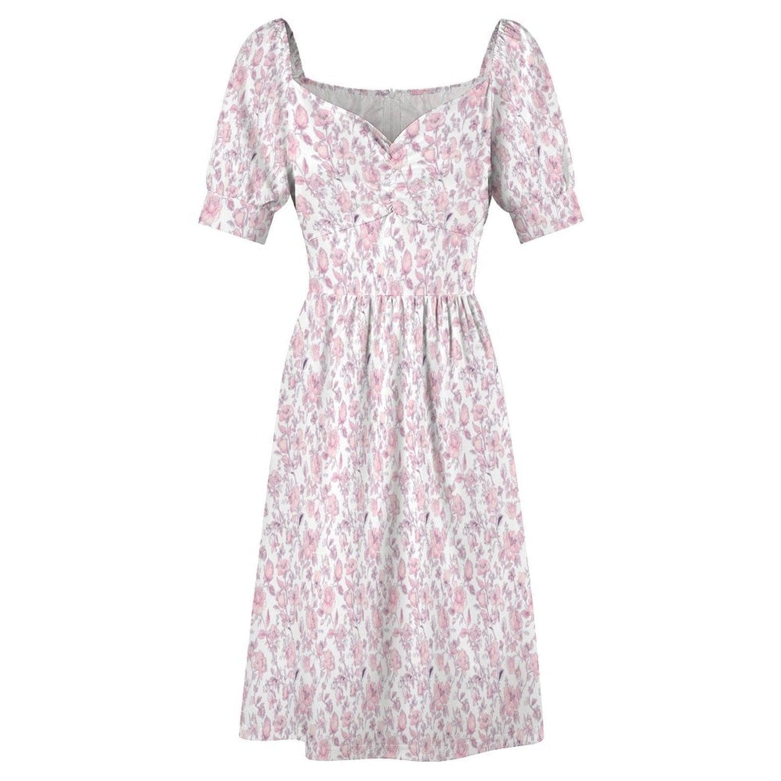 Wedding Guest Dress, Pastel Rose Sundress, Feminine Bridal Shower Outfit