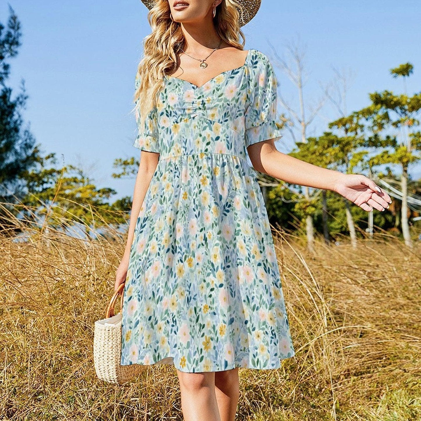 Prairie Sundress, Milkmaid Dress, Farmers Market Outfit, Country Weekend Dress