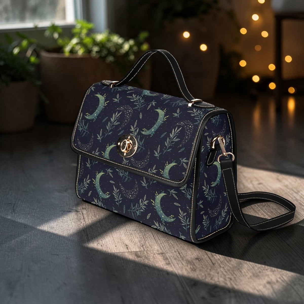 Celestial Moon Diaper Bag Backpack, Navy Nursery Travel Bag for Moms and Babies